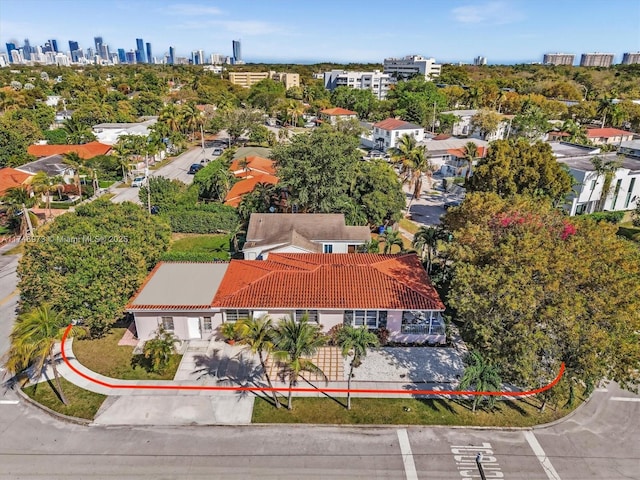 aerial view with a view of city