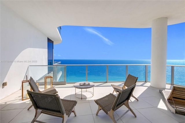 balcony with a water view