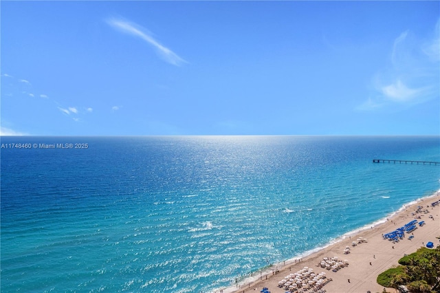 water view with a view of the beach