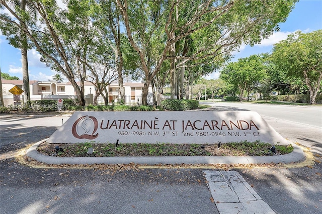 view of community sign