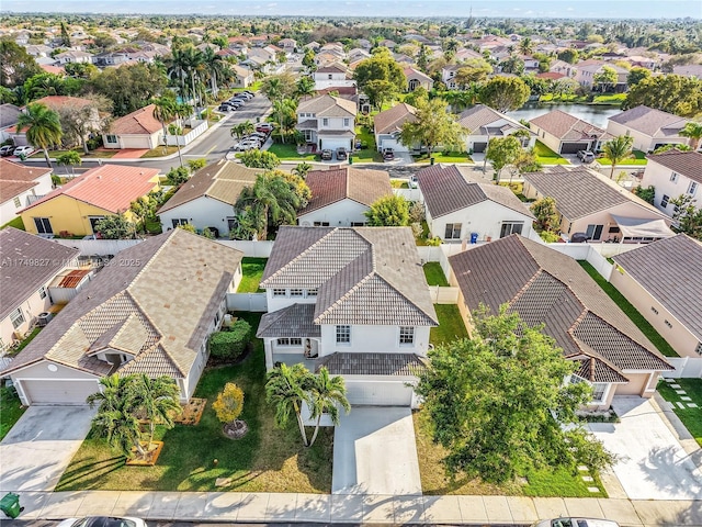 drone / aerial view with a residential view