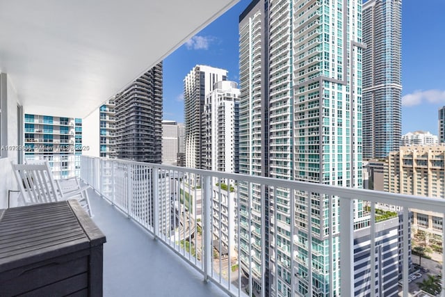 balcony with a view of city