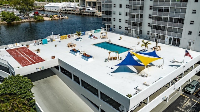 1505 N Riverside Dr Unit 604, Pompano Beach, FL 33062 - drone / aerial view of a large body of water and a pool area