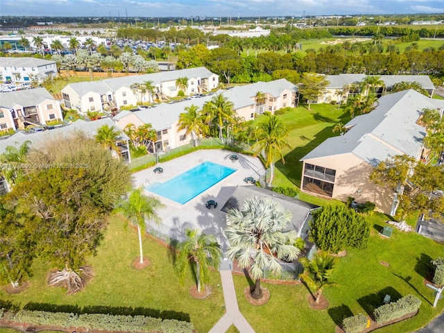 aerial view featuring a residential view