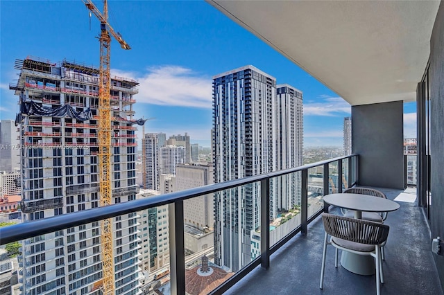 balcony with a city view