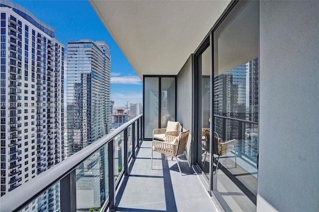 balcony with a city view