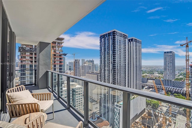 balcony with a city view