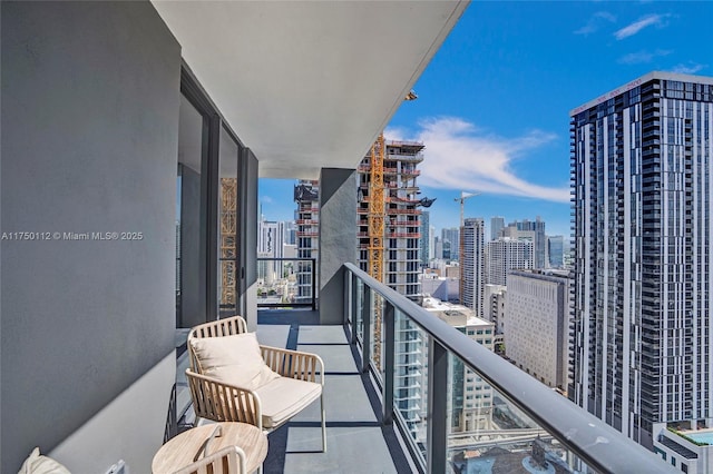 balcony with a view of city