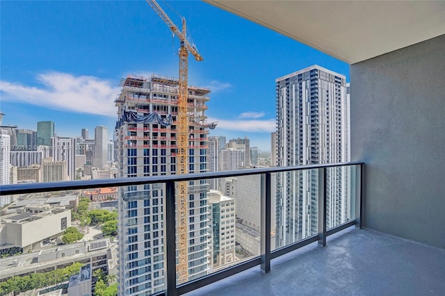 balcony with a view of city