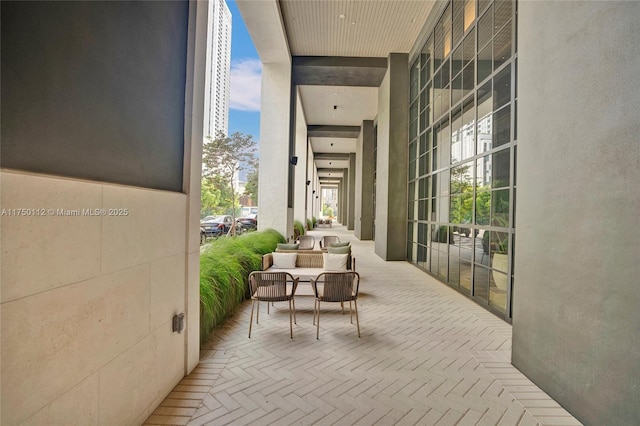 balcony with a patio