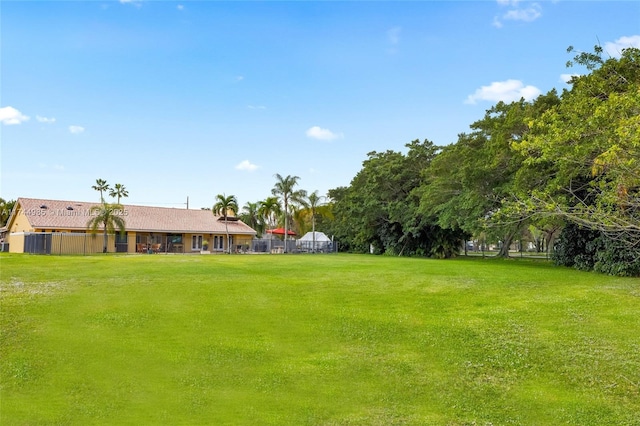 view of yard featuring fence