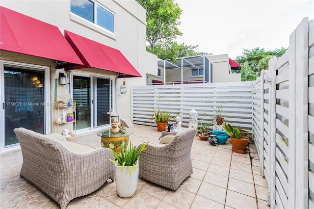 view of patio / terrace featuring a fenced backyard