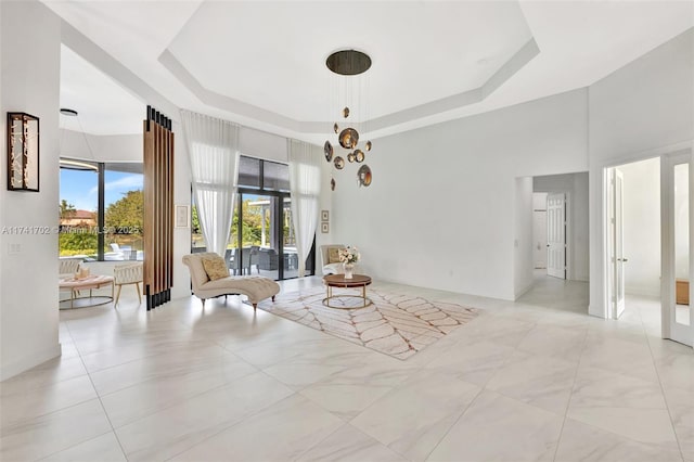 14955 SW 33rd St, Davie, FL 33331 - living area with a raised ceiling and a high ceiling