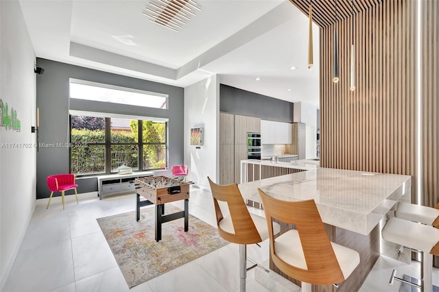 14955 SW 33rd St, Davie, FL 33331 - dining room featuring light tile patterned floors and recessed lighting
