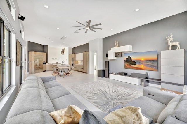 14955 SW 33rd St, Davie, FL 33331 - living area with ceiling fan and recessed lighting