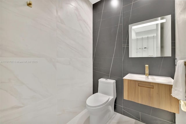 14955 SW 33rd St, Davie, FL 33331 - bathroom with vanity and tile walls