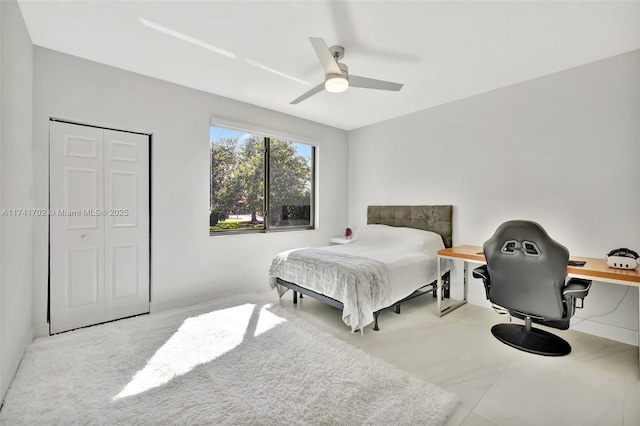 14955 SW 33rd St, Davie, FL 33331 - bedroom featuring an office area, ceiling fan, and a closet