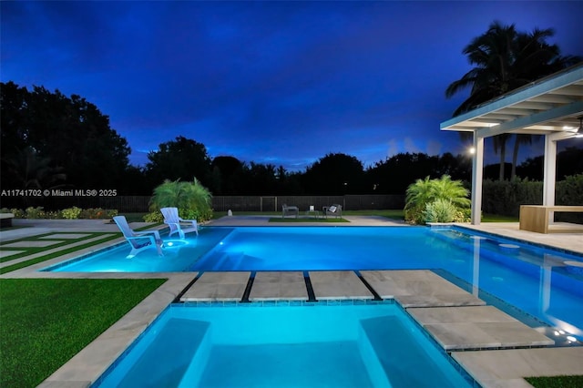 14955 SW 33rd St, Davie, FL 33331 - view of swimming pool with a fenced backyard and a patio area