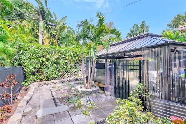 view of yard with fence