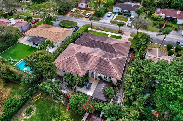 aerial view featuring a residential view