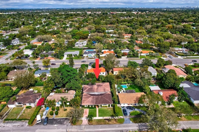 aerial view featuring a residential view