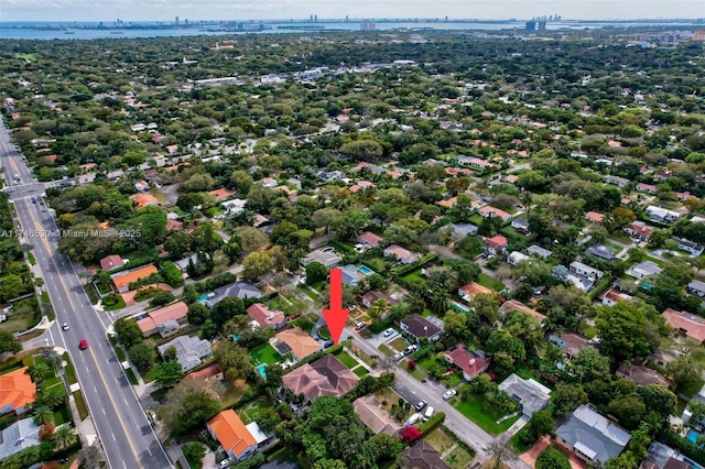 aerial view with a residential view