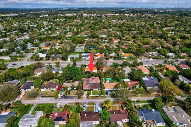 aerial view featuring a residential view