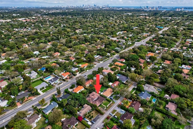 drone / aerial view featuring a residential view