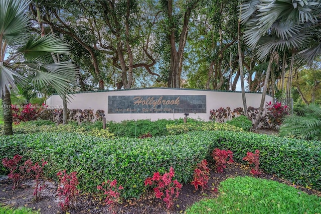 view of community sign