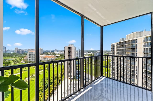 balcony with a city view