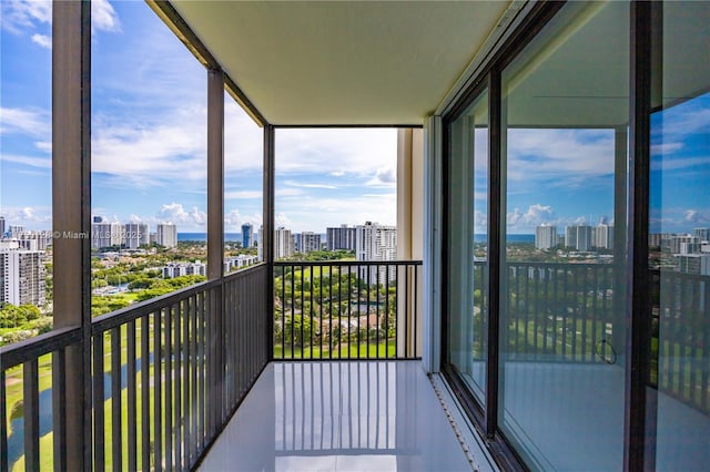 balcony with a view of city