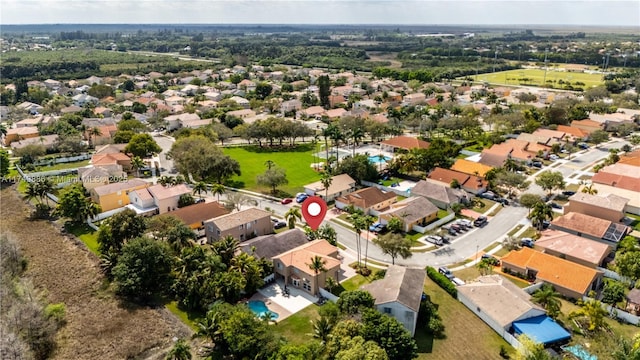 aerial view featuring a residential view