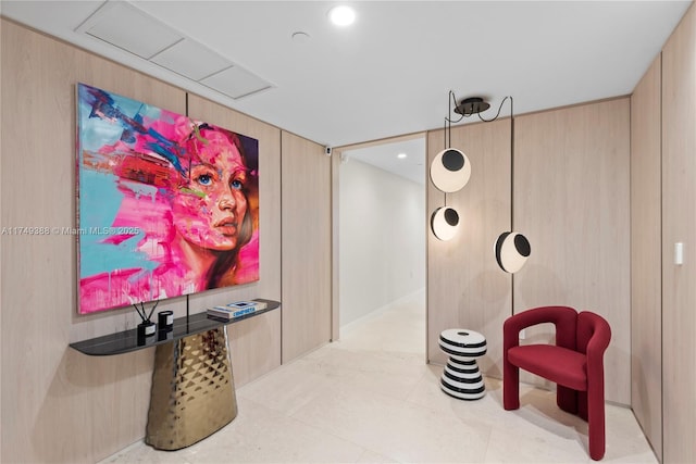 sitting room with recessed lighting and visible vents