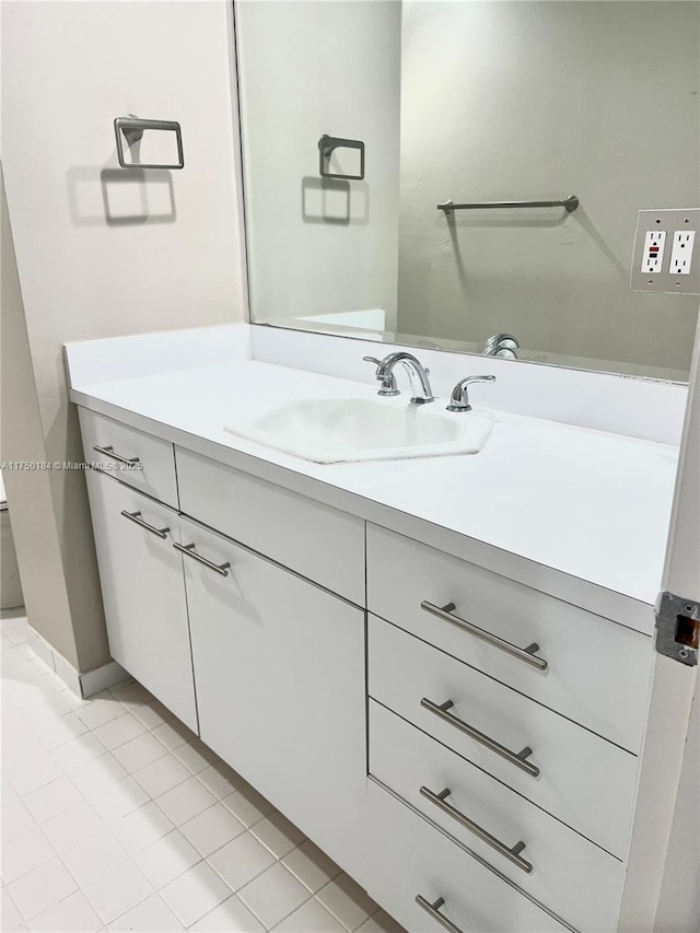 bathroom featuring vanity and tile patterned floors