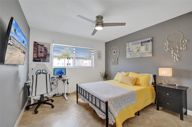 5300 Washington St Unit I203, Hollywood, FL 33021 - tiled bedroom with baseboards and ceiling fan