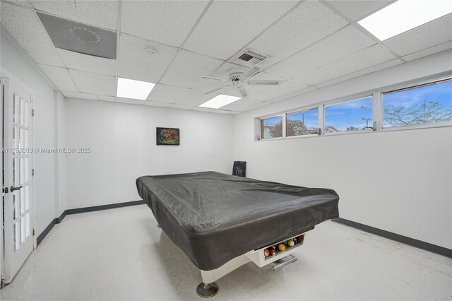 5300 Washington St Unit I203, Hollywood, FL 33021 - game room with baseboards, a ceiling fan, billiards, and a drop ceiling