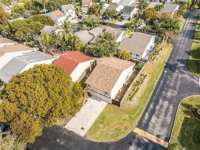 aerial view with a residential view