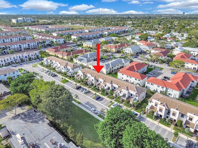 drone / aerial view featuring a residential view