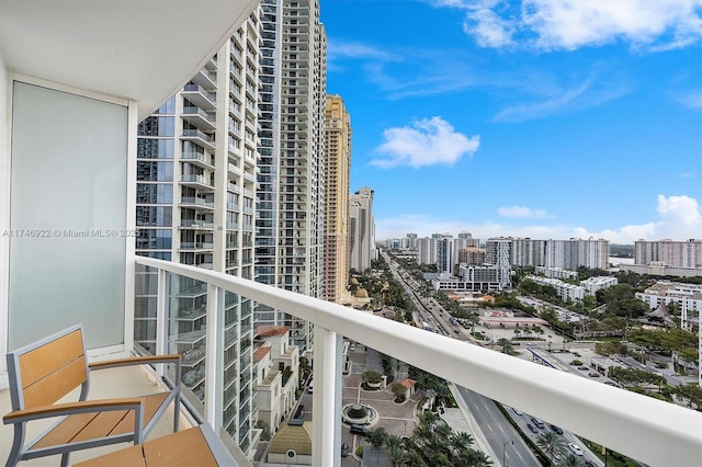 balcony with a city view