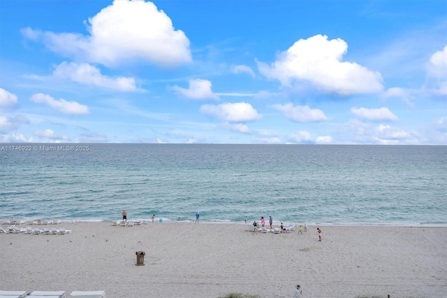 property view of water with a beach view