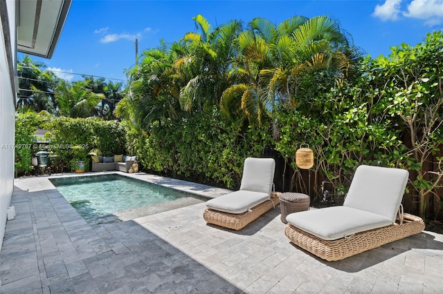 view of pool featuring a patio area