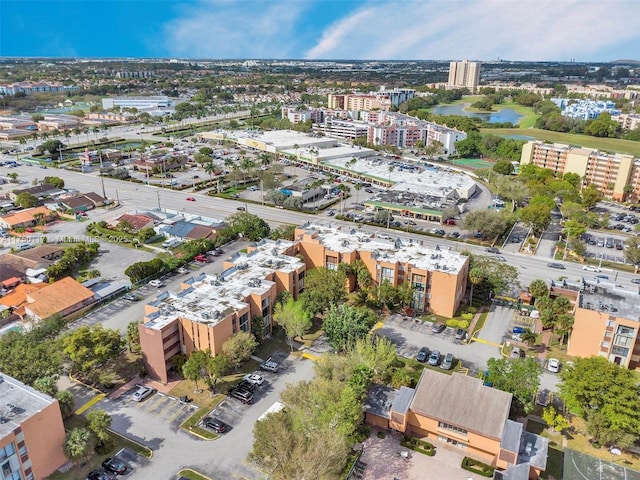 aerial view featuring a city view