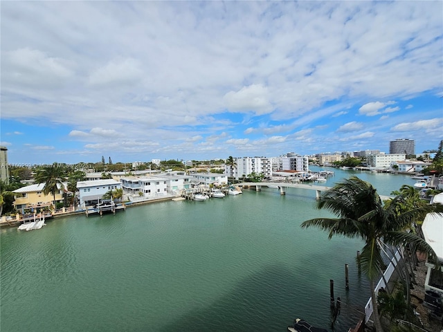 property view of water featuring a view of city