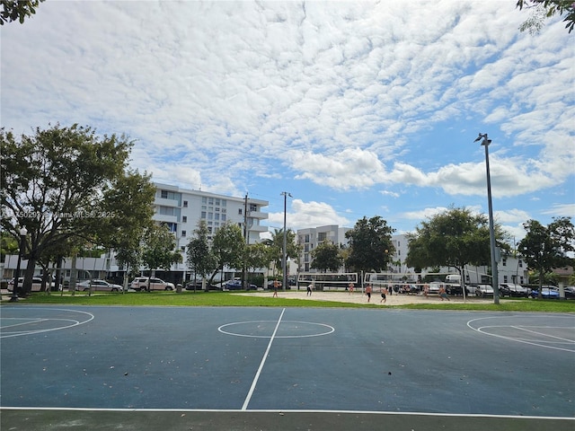 view of sport court featuring community basketball court and volleyball court