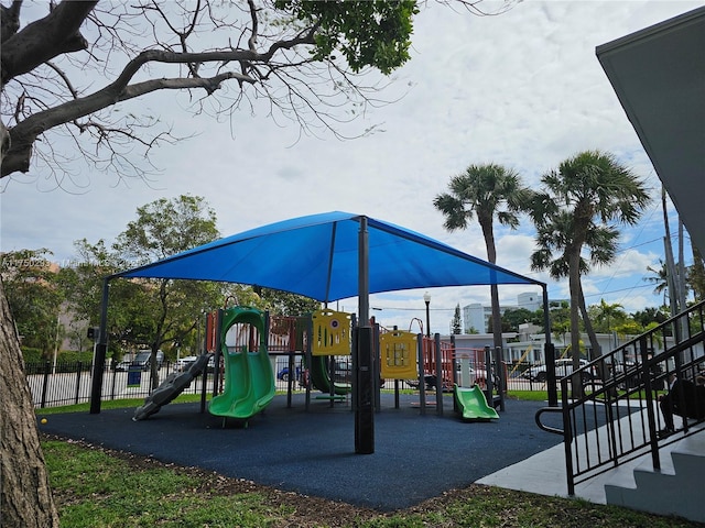 community playground with fence