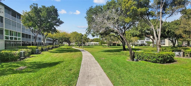 view of home's community featuring a residential view and a lawn