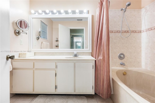 9943 Costa Del Sol Blvd Unit B-108A, Doral, FL 33178 - bathroom featuring tile patterned flooring, shower / bath combo, and vanity