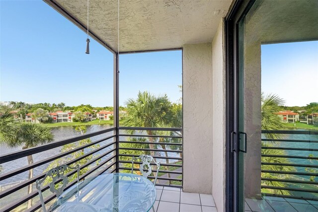 balcony with a water view