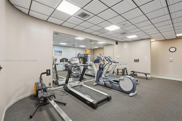 900 Colony Point Cir Unit 408, Pembroke Pines, FL 33026 - exercise room with a drop ceiling
