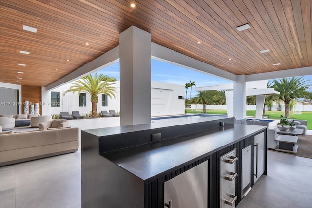 view of patio / terrace featuring an outdoor living space and area for grilling